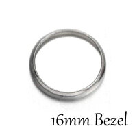 16mm Inner Round Brass Base Cabochon Cups Shiny Silver - AUSTRALIA