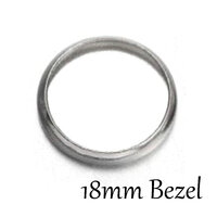 18mm Inner Round Brass Base Cabochon Cups Shiny Silver - AUSTRALIA