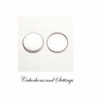 15mm Inner Round Cabochon Cups Stainless Steel - Toothed Edge - Non Tarnish