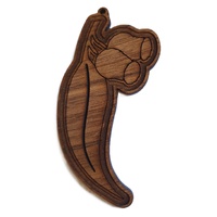 67mm x 30mm Gumnut & Leaves Pendant - Walnut