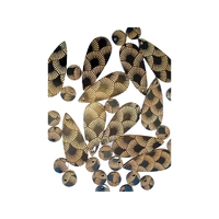 **DISCONTINUED**  Pack drop Earring Sets - Printed Veneers Black and Gold Fan