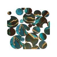 **DISCONTINUED**  Pack Mixed Earring Sets - Printed Veneers Teal Geode