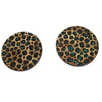 Discontinued Stock - 23mm Round Cabochons -  Jade Leopard