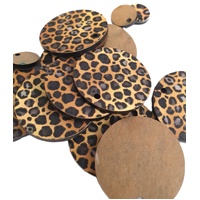 Discontinued Items - 30mm Round Pendants - Charcoal Leopard