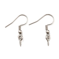 Ear wire with Screw Bail: 316 Stainless Steel 25mm  Pack of 10 (5 Pair)