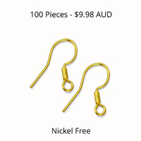 100 Pcs Gold French Wire with Coil - BRASS Base - Nickel Free 