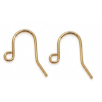 18k Gold - Petite French Earwire, Steel Base, 19mm - 50 Pieces - Outer Loop