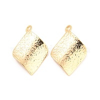 18K Gold Plated Pendant/Charm - Textured Rhombus - 16.5x11.5mm  10 pk