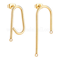 Fancy Gold Earring Studs - 2 Styles - Stainless Steel - 2 Paire