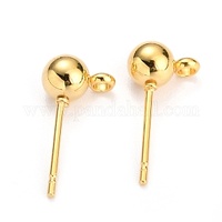 5mm 18K Gold Ball Studs - Stainless Steel