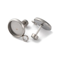 10mm Bezel Stud with Loop & Screw on nut - Stainless Steel - 10pk