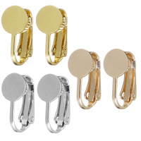 Simple Hinge 8mm Pad - Brass - Clip On Earrings 3 Colours