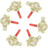Floral Whirl Stud Earrings & Loop Nickel Free - Stainless Steel Stud