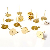 8mm Pad with Loop Studs Gold on Stainless Steel