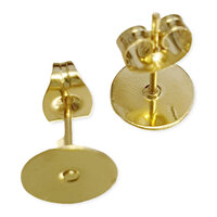 Gold Earring Studs Stainless Steel Includes Clutch (Soft Gold Colour)