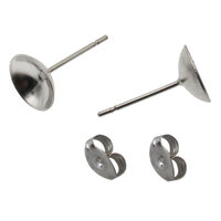 6mm Cup Stainless Steel Studs Clutch Variations - Non Tarnish