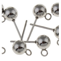 3mm Ball with Straight Loop Stainless Steel Studs & Clutch - Non Tarnish