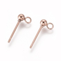 3mm Ball with Loop Rose Gold  Stainless Steel Studs and Clutch