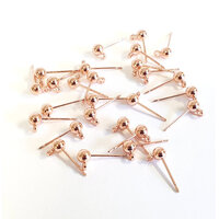 4mm Rose Gold Ball with Loop Rose Gold  Stainless Steel Studs & Clutch