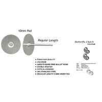 10mm Pad USA Surgical Stainless Steel Studs with Clutch Variations - Standard Length Post Hypoallergenic Surgical Steel