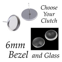 6mm STST Bezel Studs & Glass w/ Clutch Options