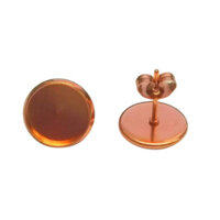 10mm Bright Rose Gold Bezel Studs with Clutch