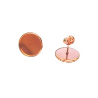 12mm Bright Rose Gold Bezel Studs with Clutch