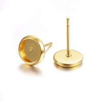 10 x 8mm 18k Gold Plated Stud - Stainless Steel