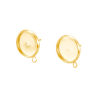 12mm Gold Bezel Studs with Loop includes Clutch