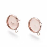 12mm Rose Gold Bezel Studs with Loop includes Clutch