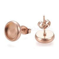 10 x 10mm Sturdy Rose Gold Stud - Stainless Steel