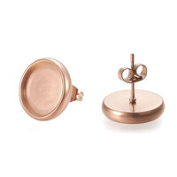 12mm Bezel  Sturdy Rose Gold  Stud Stainless Steel Base