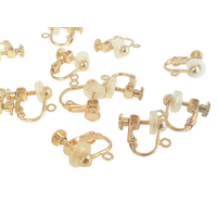 Simple Drop - Threaded Screw Back Earring with Cushion - Gold