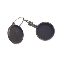 12mm Lever Back Earrings Antique Copper Bezel Settings