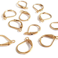 Gold Plated Stainless Steel Classic Lever Back Earring Hooks With Loop Leverback