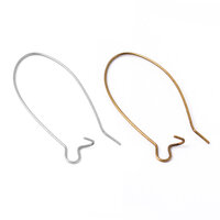 Kidney Ear Wires - A.Bronze or Shiny Silver