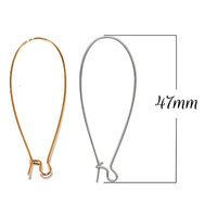 Gold or Stainless Colour 47mm Stainless Steel Earring Kidney Wires