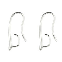 Large Ear Wires - Nickel Free Silver Plated Earwires with Open Back Loop