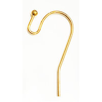 Gold Plated French Ear Wire - Shepherds Hook - Open Loop  - Brass Base Nickel Free