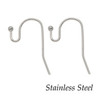 French Ear Wire - Open Loop Shepherds Hook - Surgical Steel