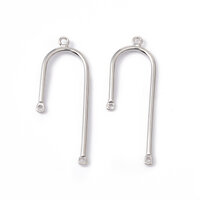 3 in 1 Loop Connectors - Earring Chandelier Component Links - Platinum Plated