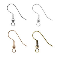 French Ear Wires Nickel Free Steel Based w/ Ball & Coil - Variations