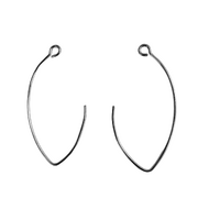 10 x V-Shaped Earwires - Nickel Free - Platinum Tone