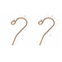1 pair Rose Gold on 925 Sterling Shepherd Hook French Earwires Nickel