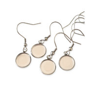 French Ear Wires STST - with Drop 10mm Bezel