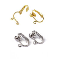 Clip Ons with Loop - Nickel Free - Brass Base - Colour Variations