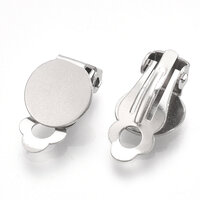 Smooth 10mm Pad - Clip On Earrings - 304 Stainless Steel - Non Tarnish
