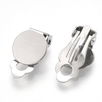 Smooth 10mm Pad - Clip On Earrings - 304 Stainless Steel