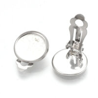 Bezel 16mm - Clip On Earrings - 304 Stainless Steel