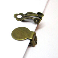 Smooth 10mm  Pad Clip On Earrings Steel - Antique Bronze